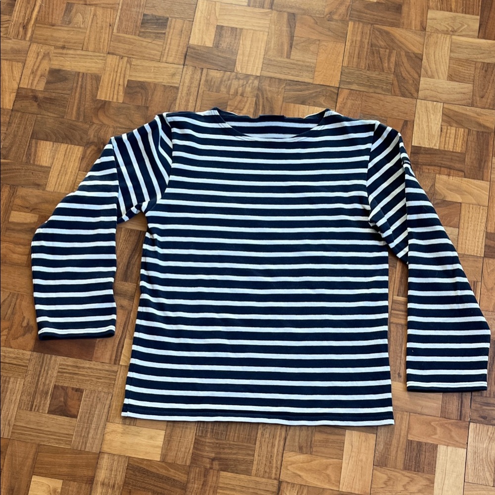 Saint James Navy and White Striped Top